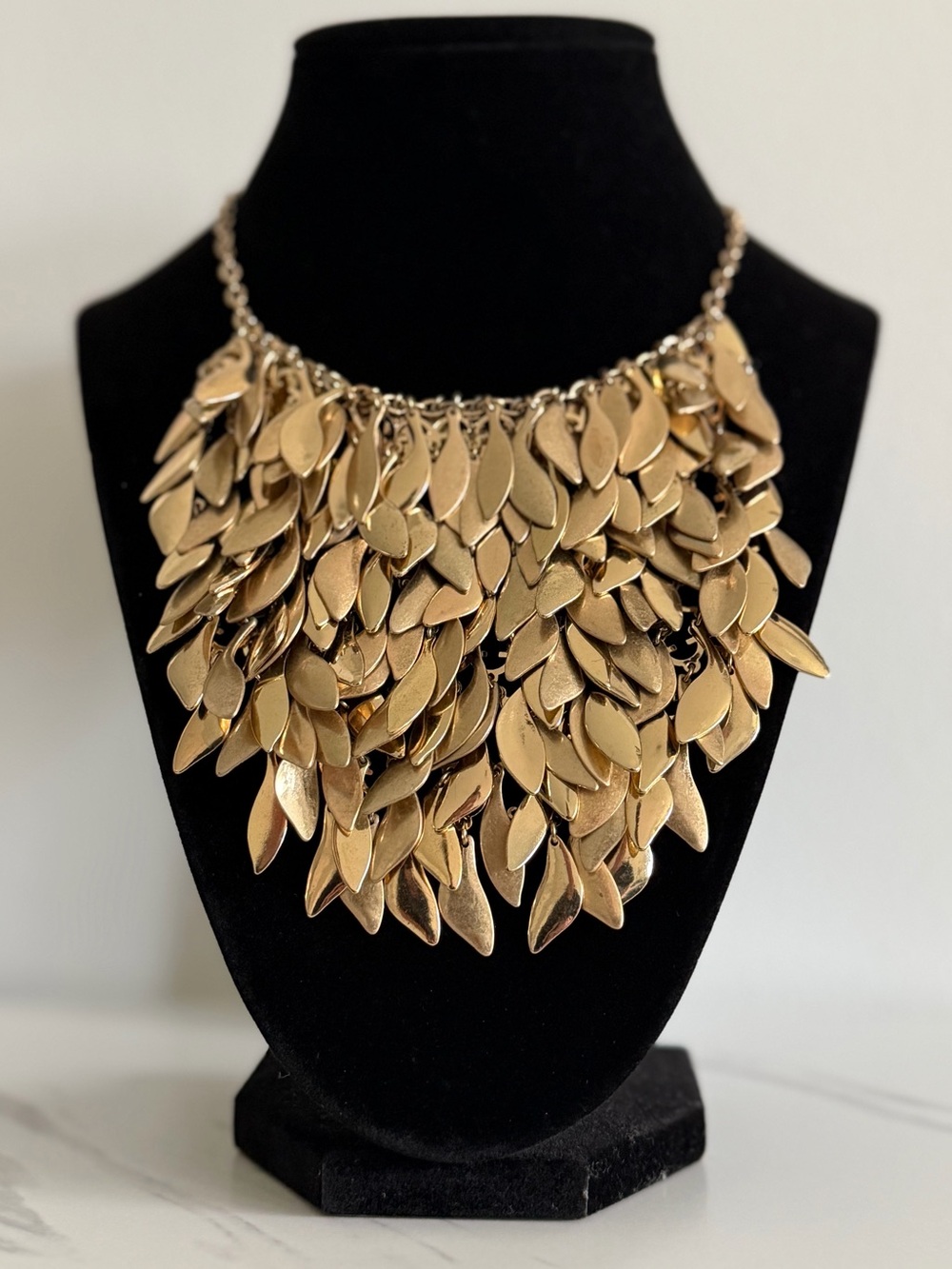 Vintage Banana Republic Gold Bib Necklace